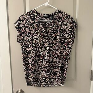 Banana Republic Black Floral Blouse